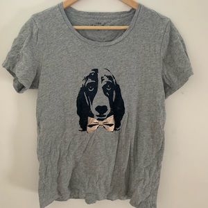 J. Crew Collector Dog Puppy Tee Metallic Rose Gold